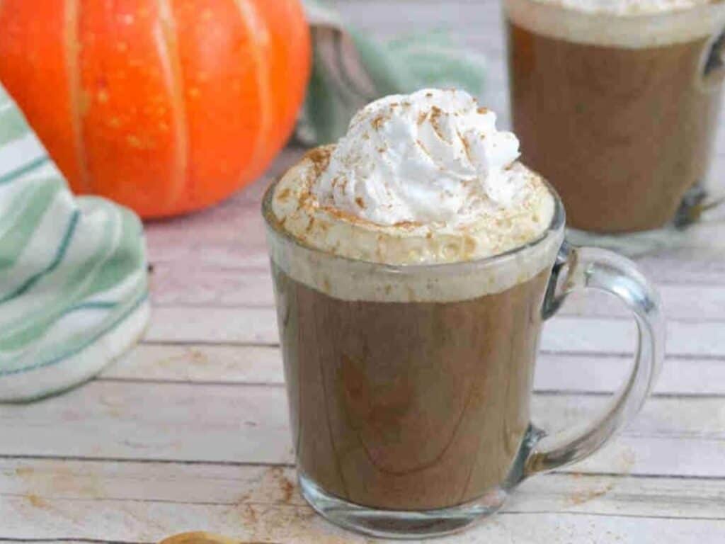 Image shows healthy and yummy pumpkin spice latte.