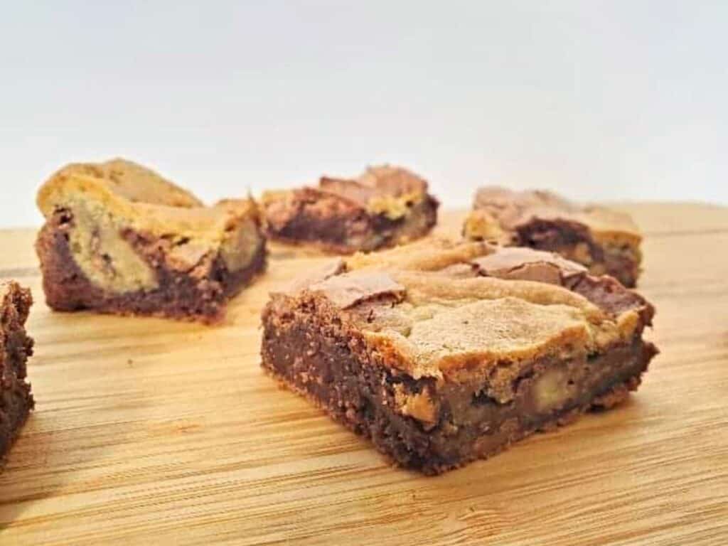 Image shows irresistible candy cookie brownies.