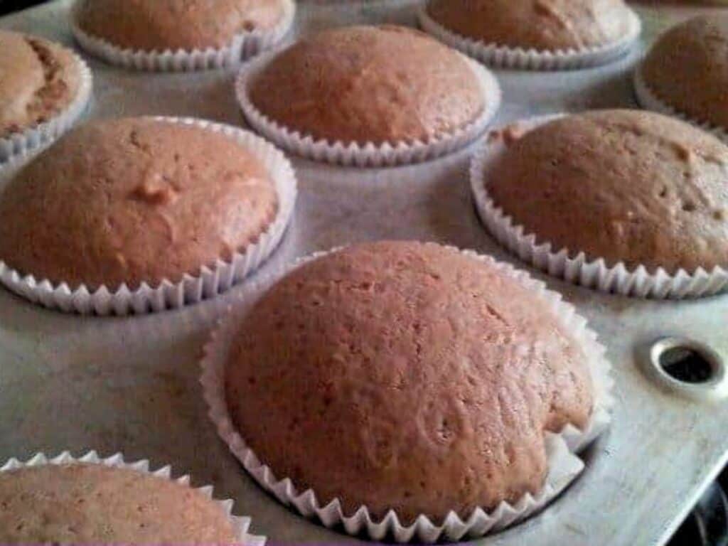 Image shows irresistible yogurt Nutella cupcakes.