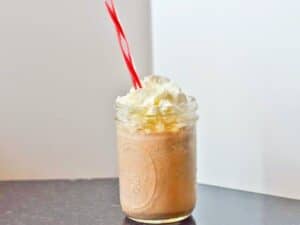 Image shows yummy copycat java chip frappuccino.