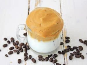 Image shows yummy dalgona coffee.