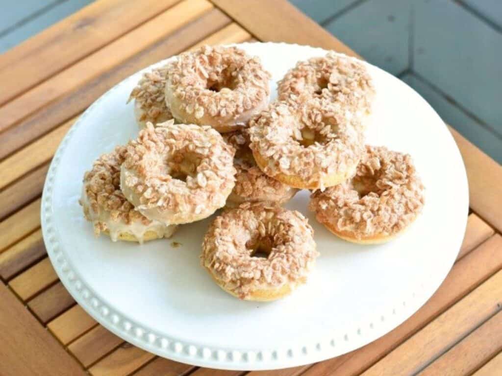 Image shows cereal topped donut recipe.