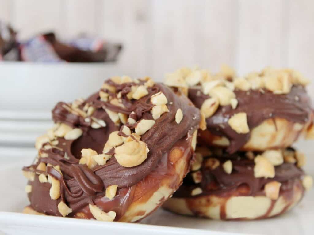 Image shows easy to make homemade baked donuts.