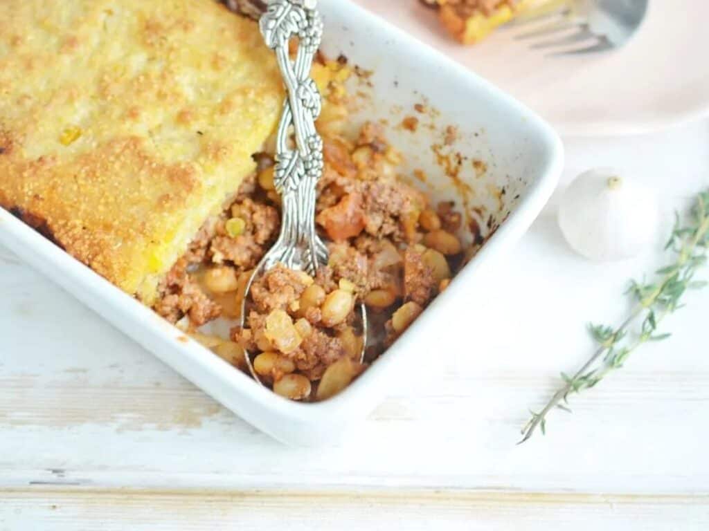 Image shows irresistible cornbread casserole.