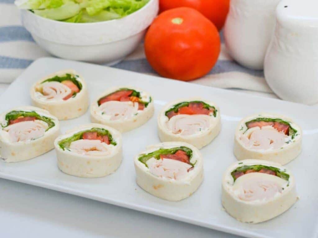 Image shows turkey roll-ups recipe.