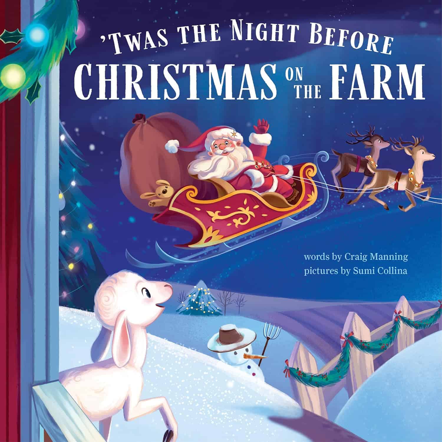 Image shows the front cover of Twas the Night Before Christmas on the Farm.