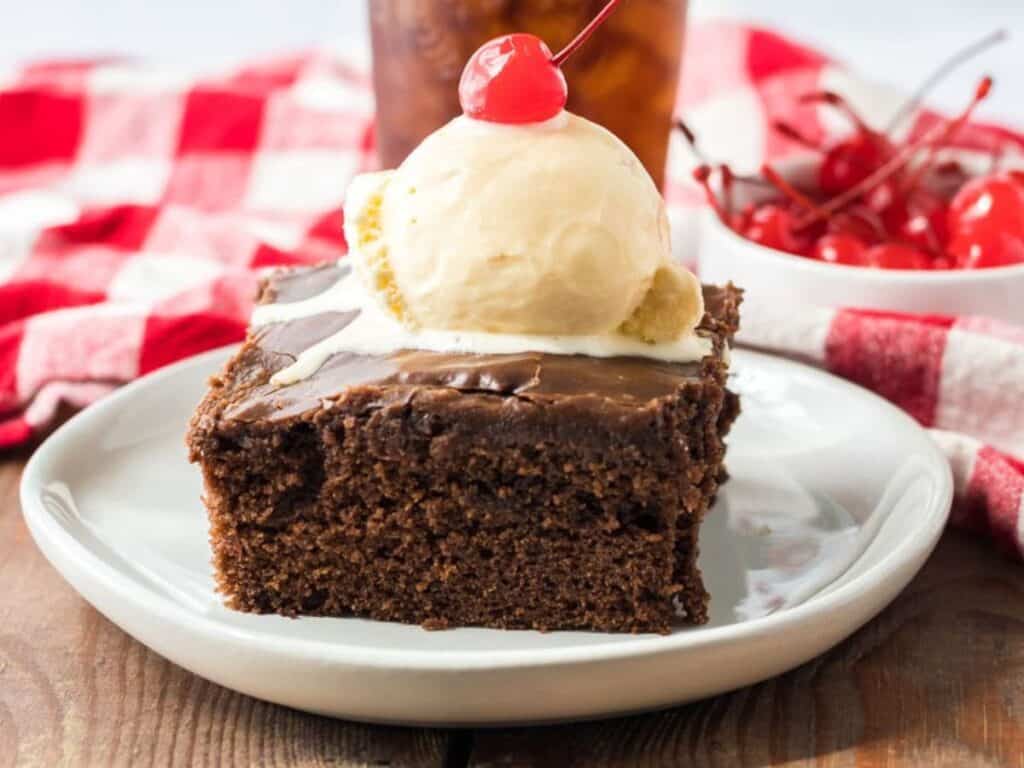 Image shows yummy cracker barrel coca cola cake,