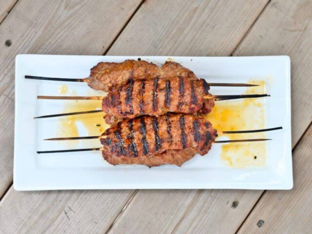 Image shows yummy kefta kebab for dinner.