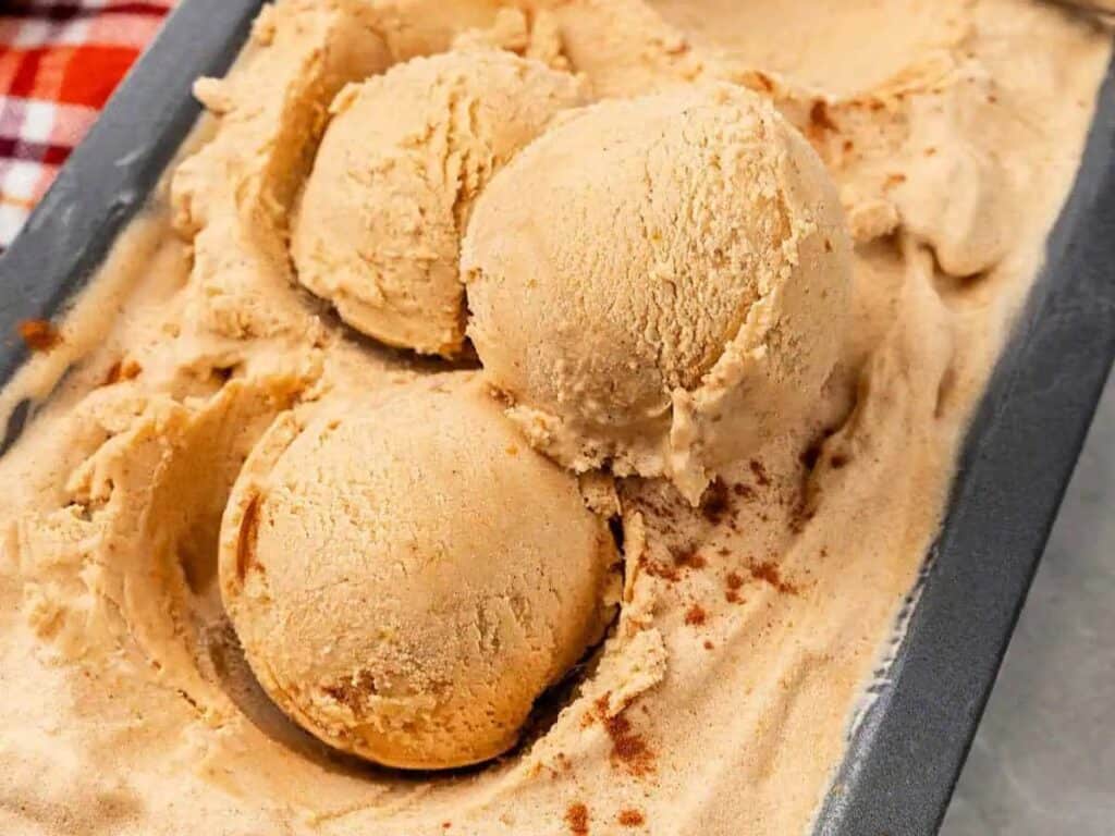 Image shows yummy pumpkin latte ice cream.