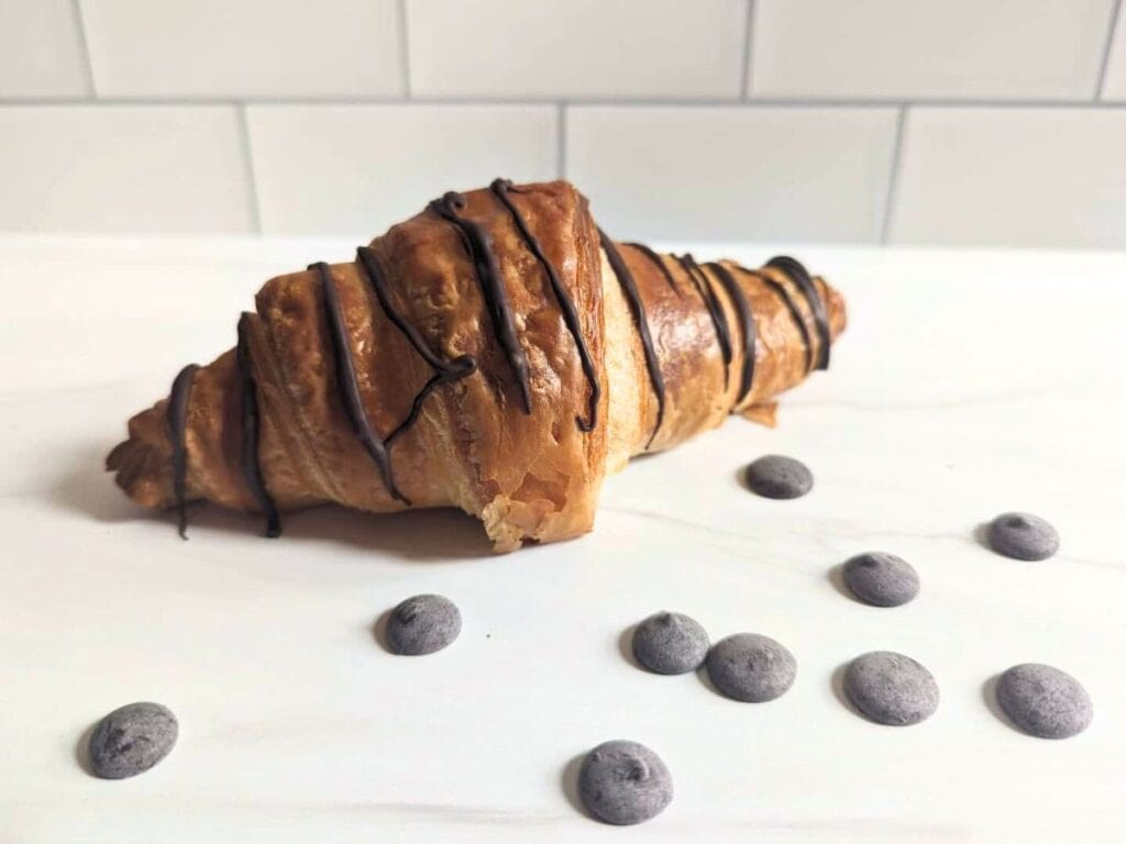 Image shows yummy chocolate pastry.