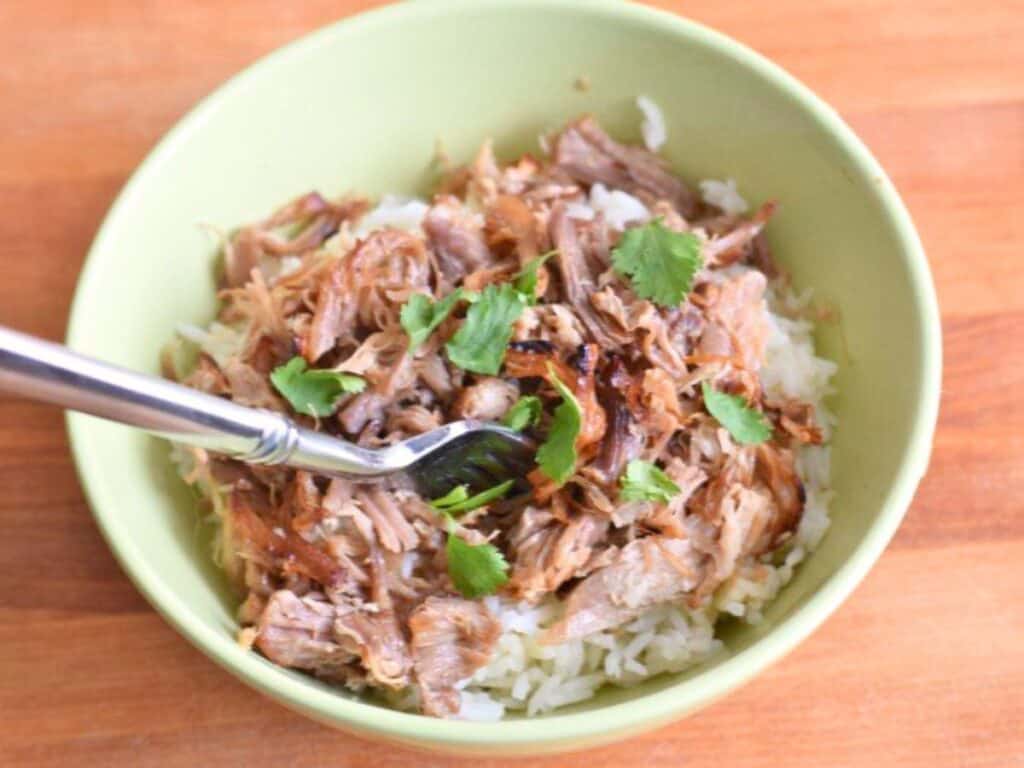 Image shows dig into easy to make carnitas.
