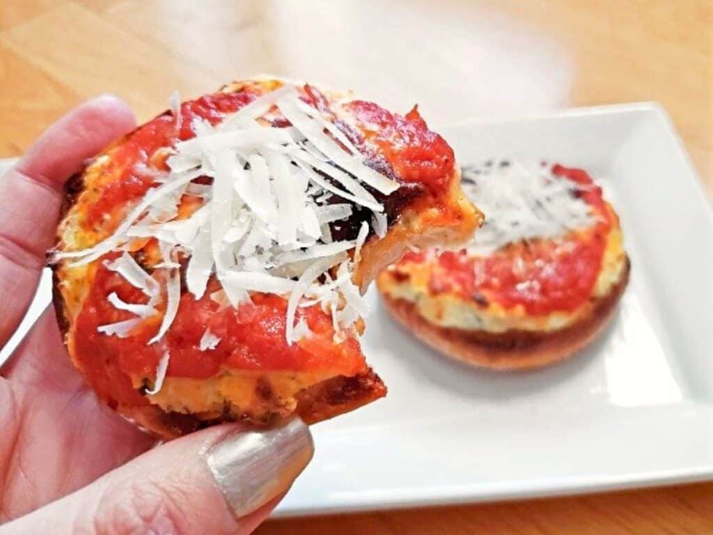 Image shows enjoy easy to make lasagna pizza.