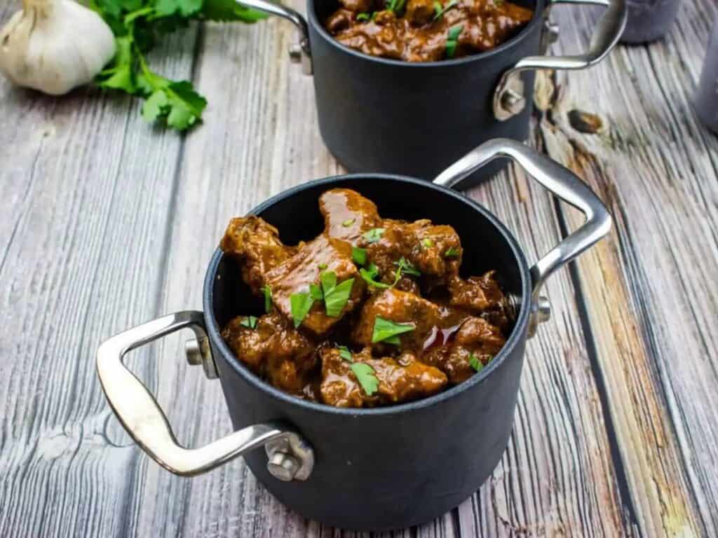 Image shows easy to make authentic Hungarian goulash.