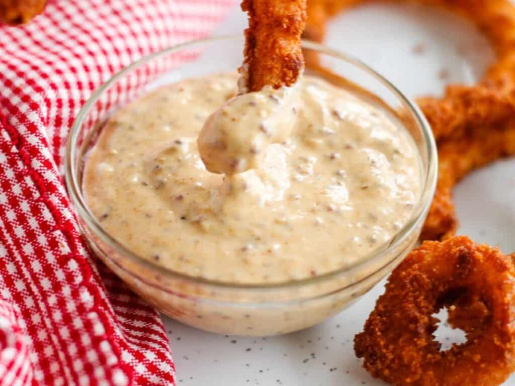 Image shows easy to make spicy dipping sauce.