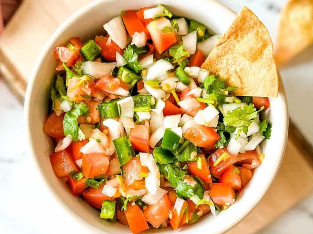 Image shows irresistible garden fresh salsa.