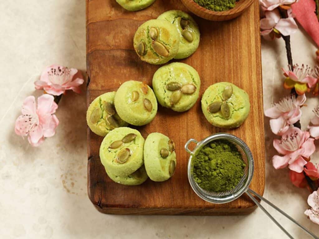 Image shows yummy matcha sugar cookies.