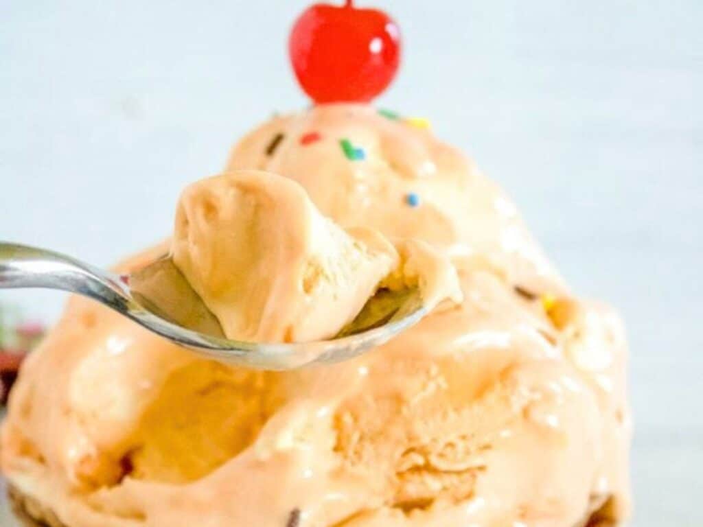 Image shows yummy orange creamsicle ice cream.
