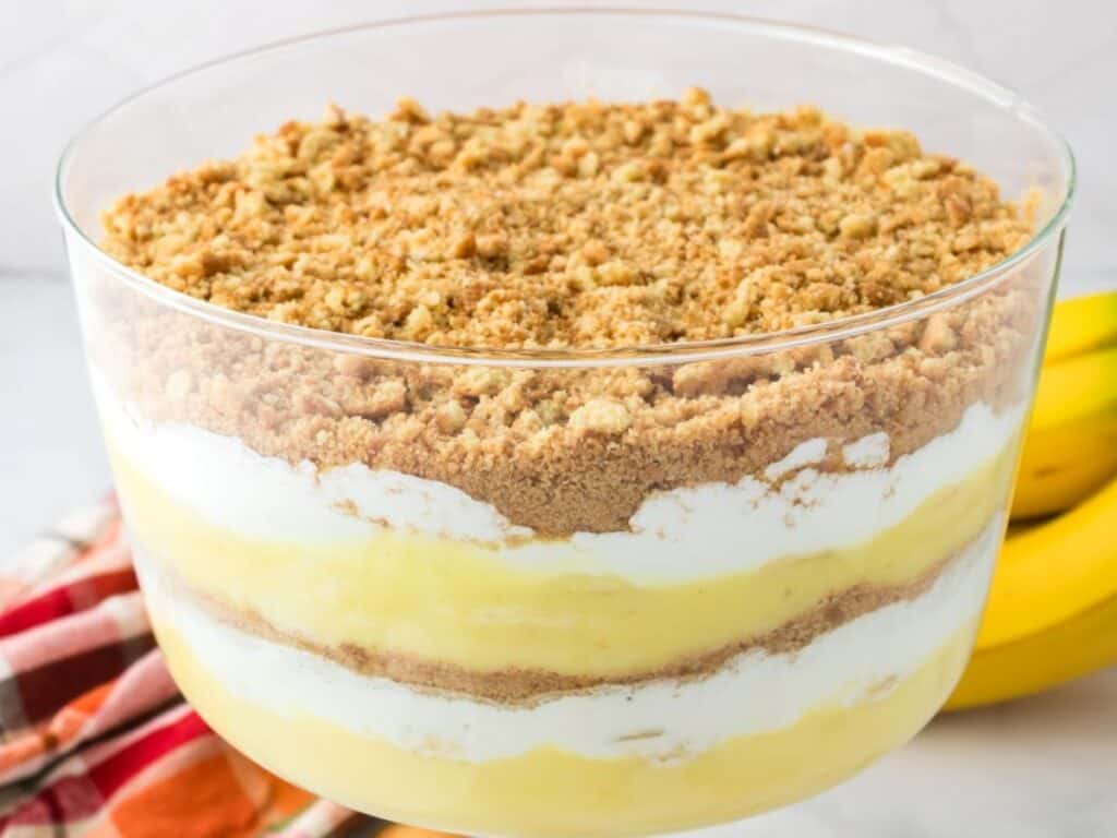 Image shows banana pudding cheesecake.