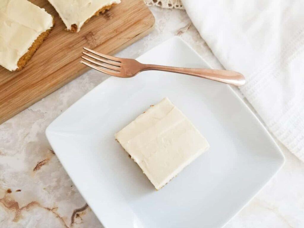 Image shows yummy pumpkin bar.