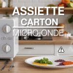 Assiette carton micro onde près micro-ondes avec aliments