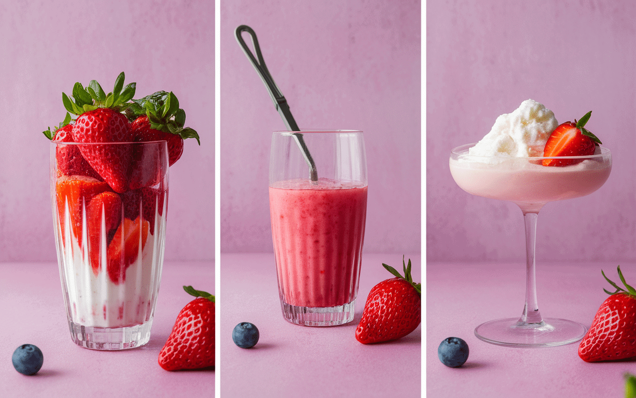 préparation caipiroska fraise pilon vodka glace fruits