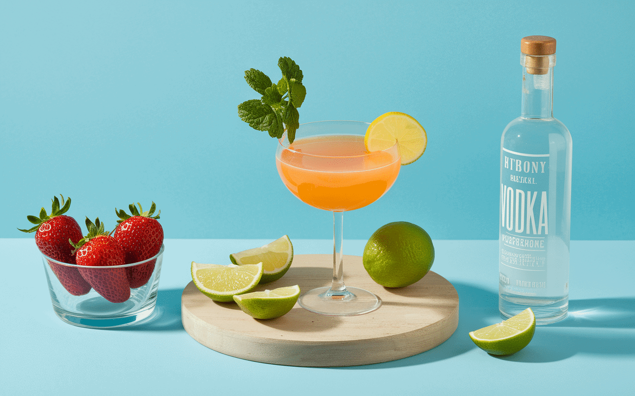 ingrédients caipiroska fraise fraises citron vert vodka sucre