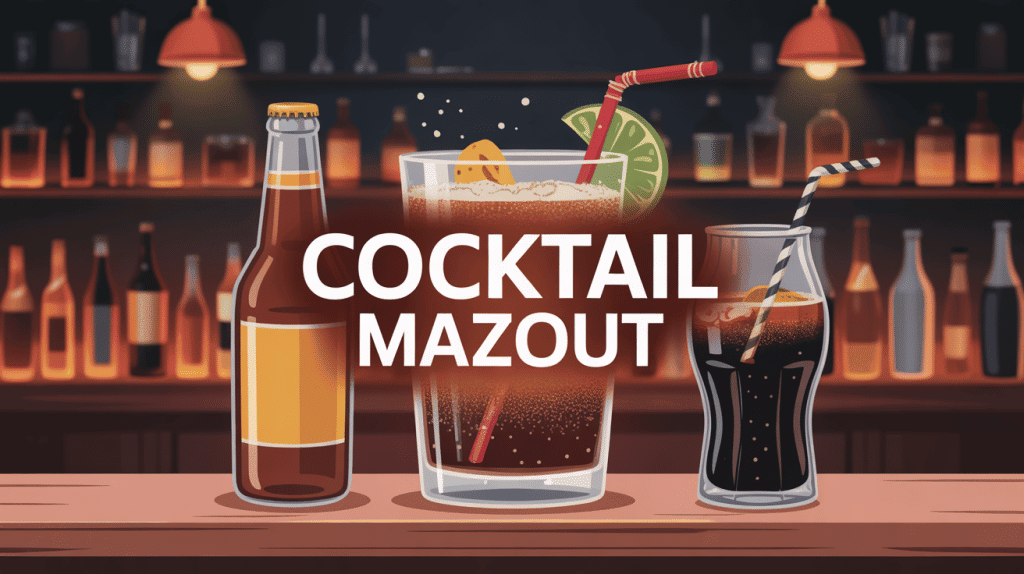 cocktail mazout verre bière et cola dans bar