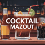 cocktail mazout verre bière et cola dans bar