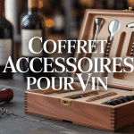 coffret accessoires pour vin bois avec outils élégants