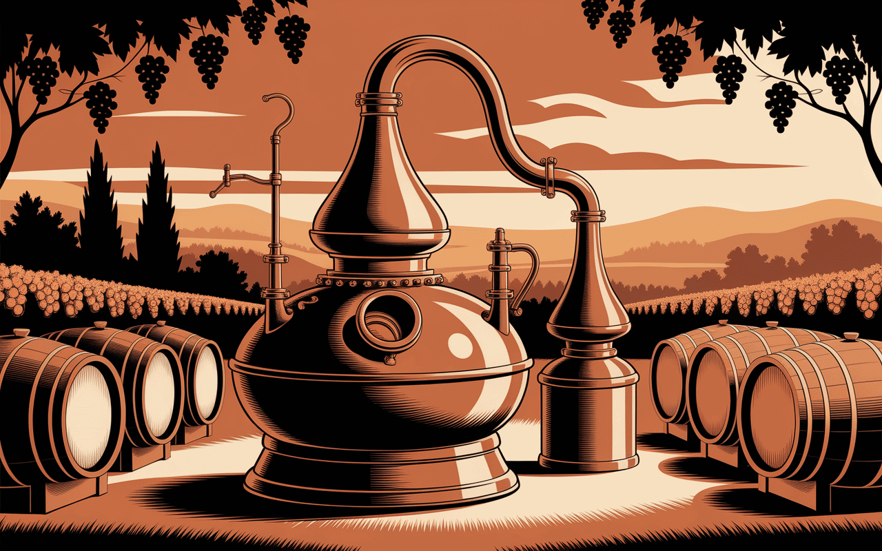 cognac vs distillation unique illustration