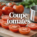 Coupe tomates rondelles uniformes avec coupe-tomates inox