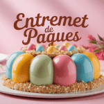 entremet paques élégant glaçage miroir décor œufs fleurs