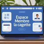 Tableau de bord la cagette espace membre sur ordinateur portable
