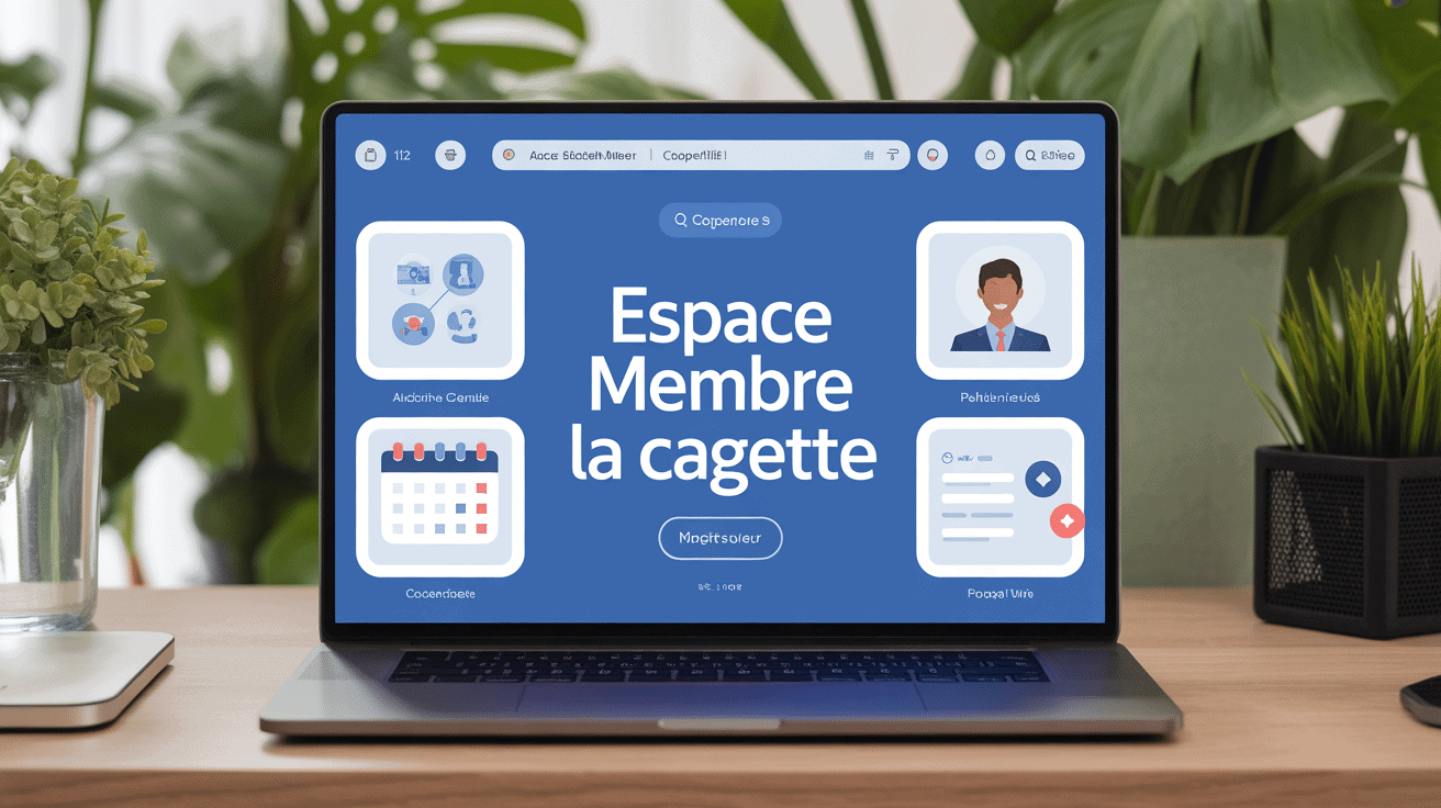 Tableau de bord la cagette espace membre sur ordinateur portable