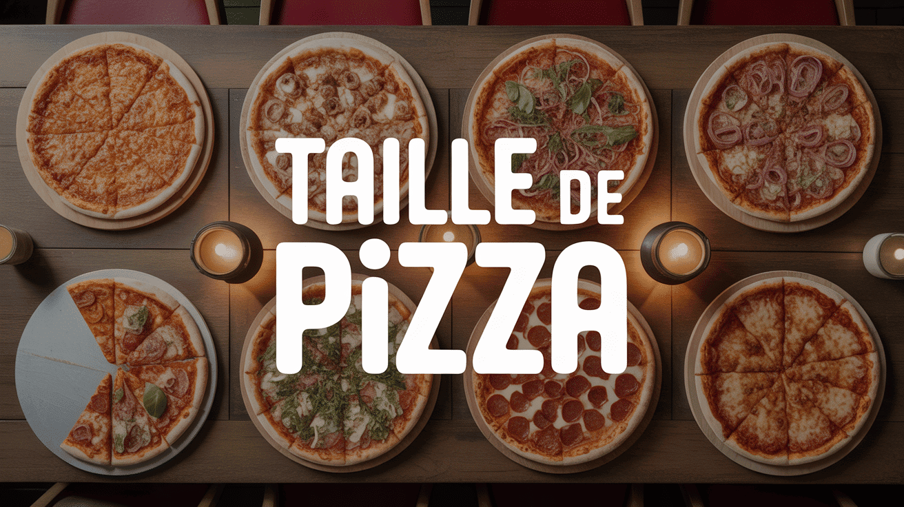 vue pizza taille différentes sur table