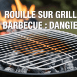 Gros plan rouille grille barbecue danger charbon