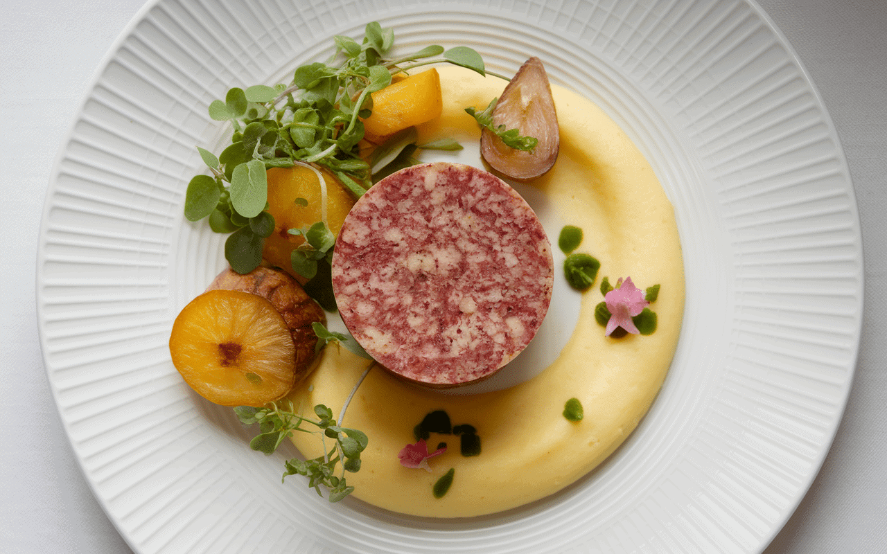 assiette accords cuisson du boudin noir au four purée pommes
