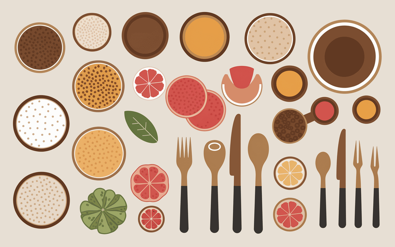 Ingrédients pour biscuit sans matière grasse ni sucre en cuisine