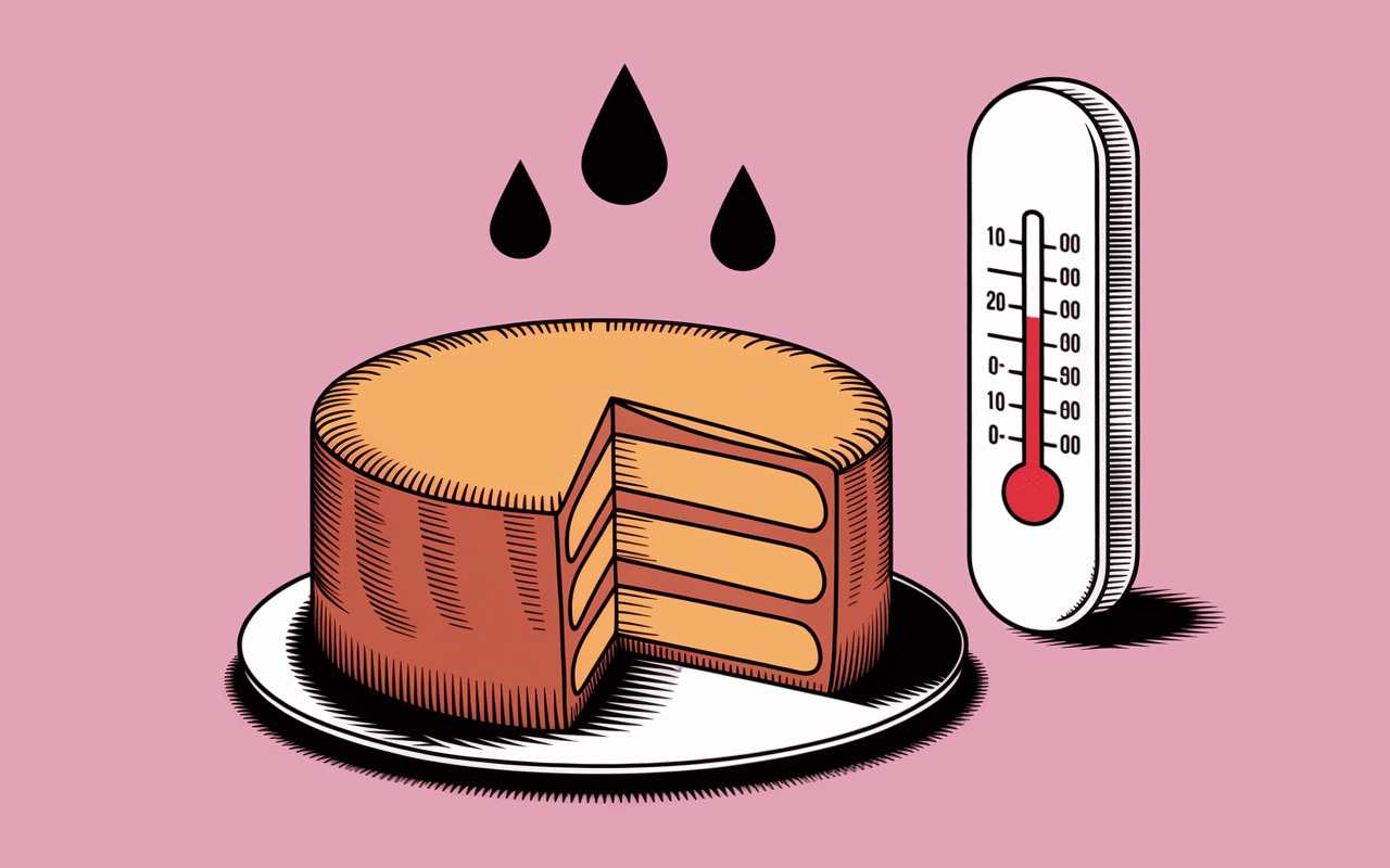 Tranche gâteau yaourt et thermomètre conservation gâteau yaourt