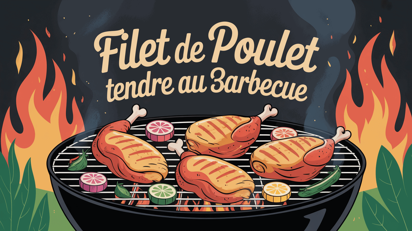 filet de poulet au barbecue grillé avec légumes