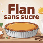 Flan sans sucre doré dans ramequin sur table bois