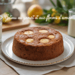 Gateau yaourt flocon d'avoine moelleux sur assiette