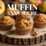 muffin sans sucre sur plateau avec ingrédients naturels