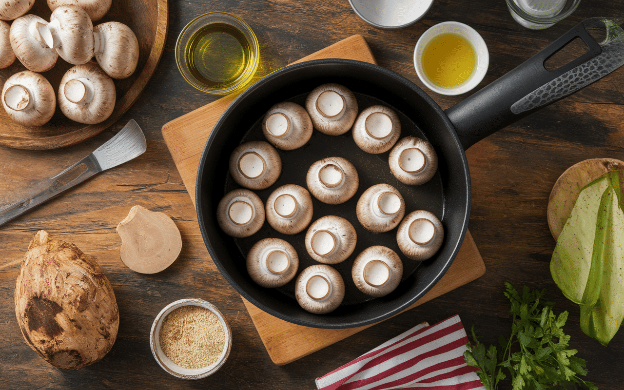 oreille de cochon champignon en cuisine dans poele