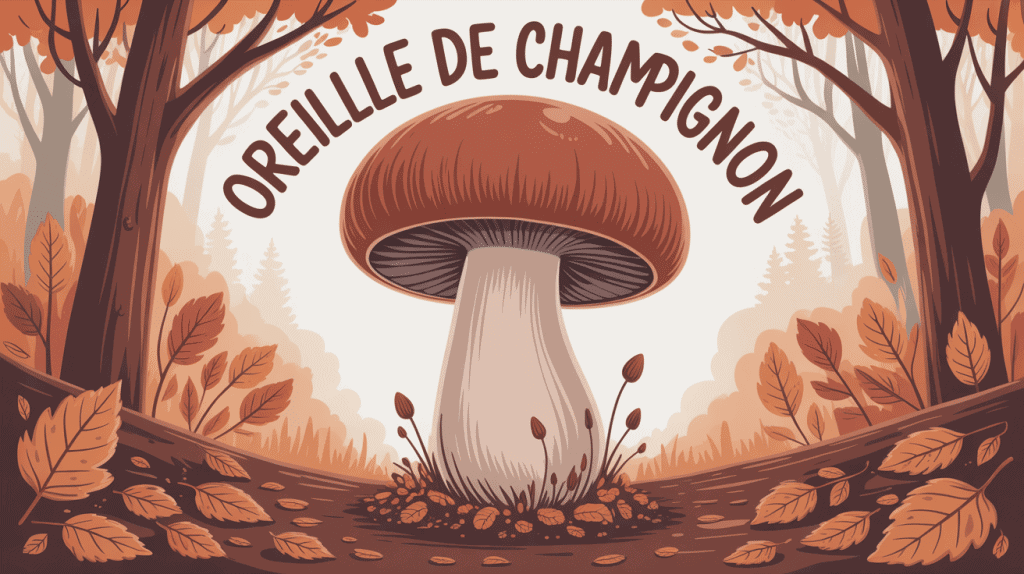 oreille de cochon champignon illustration en foret