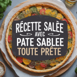 Recette salée avec pâte sablée toute prête, tarte dorée légumes et fromage