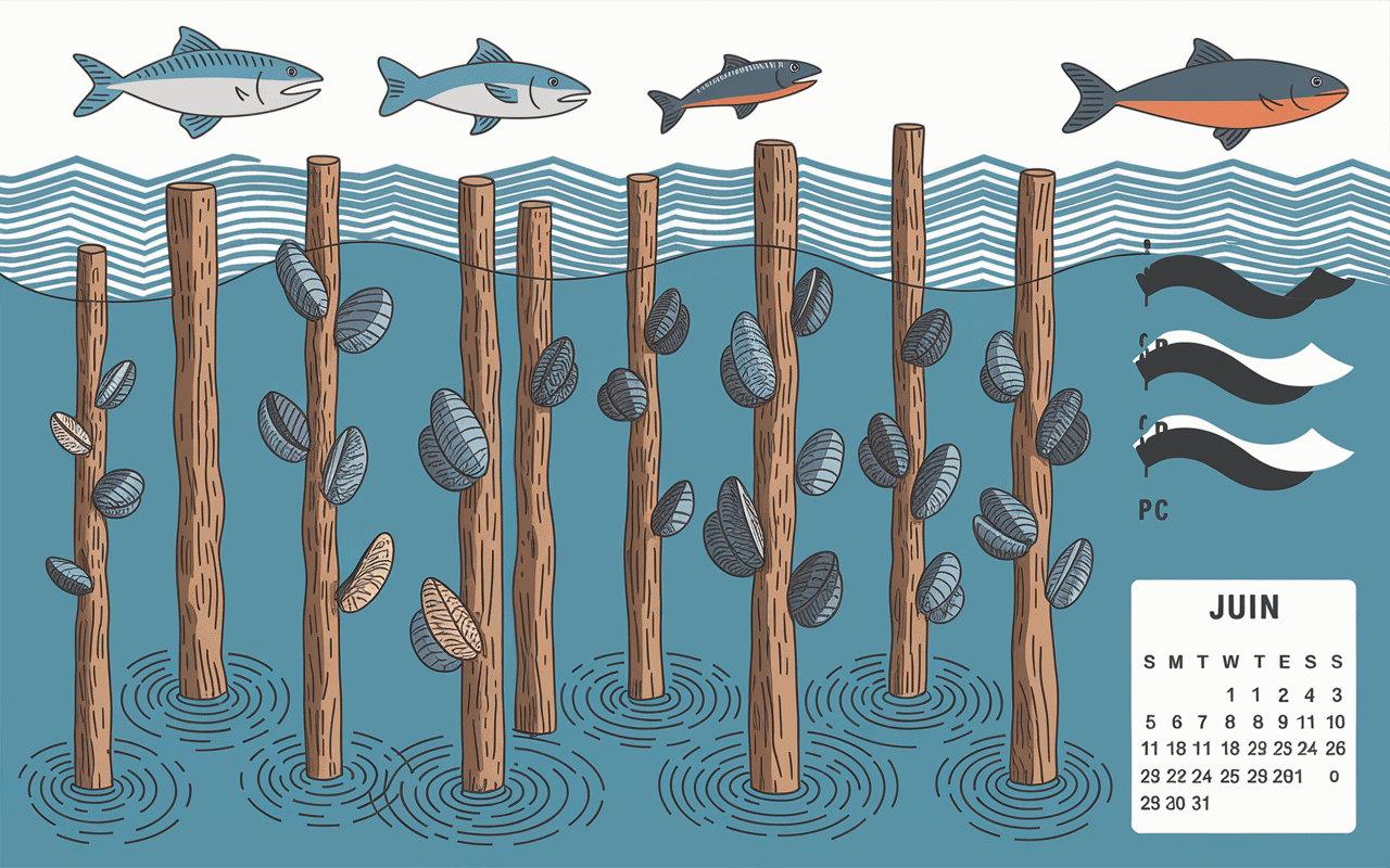 Cycle croissance saison des moules Bretagne