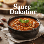 Bol de sauce dakatine crémeuse avec arachides et épices