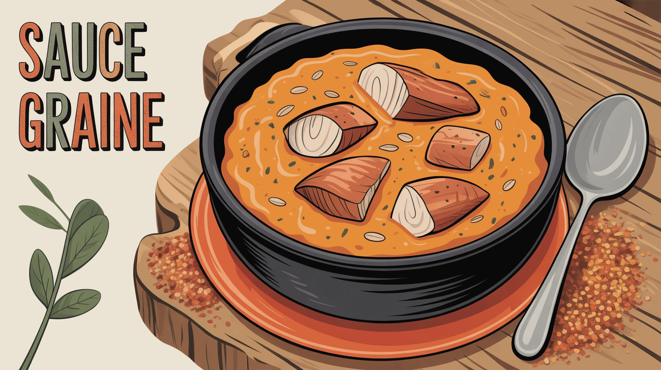 Sauce graine recette africaine bol terre cuite avec poisson fumé