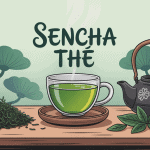 sencha thé tasse et théière japonaise sur table